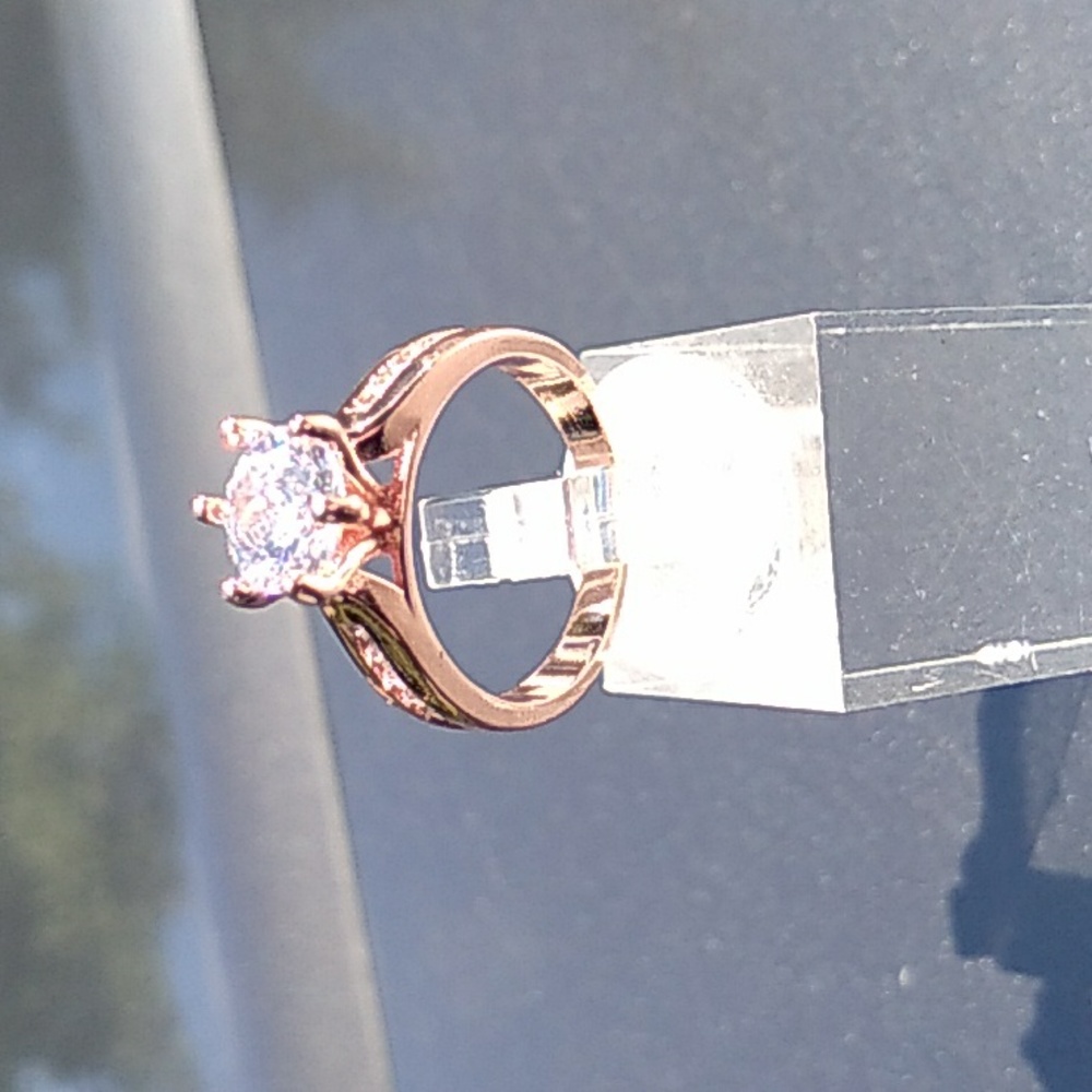 1ct rose gold plated engagement ring